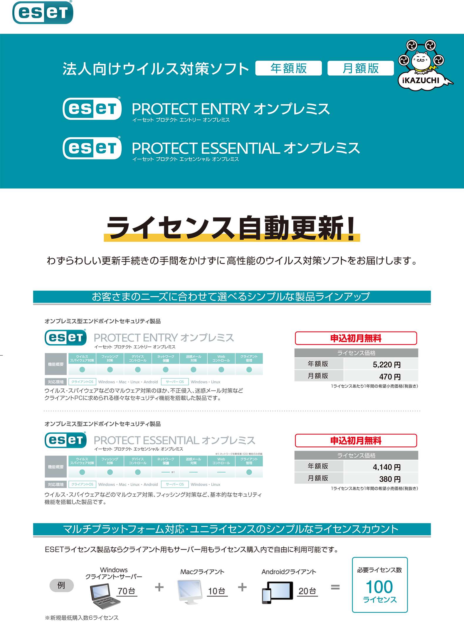 ESET PROTECT オンプレミス製品｜サブスクリプション管理ポータル